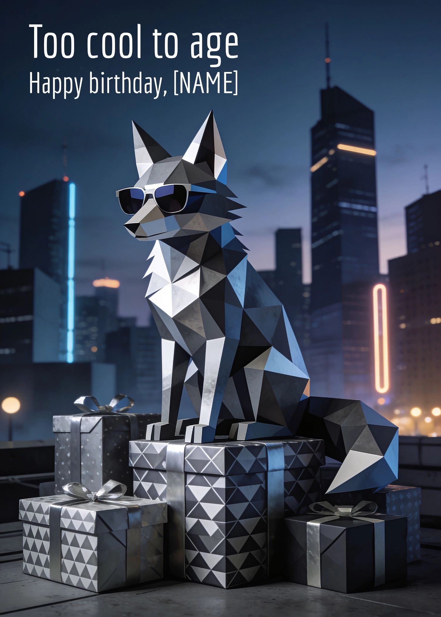 Birthday card: Too cool to age 2